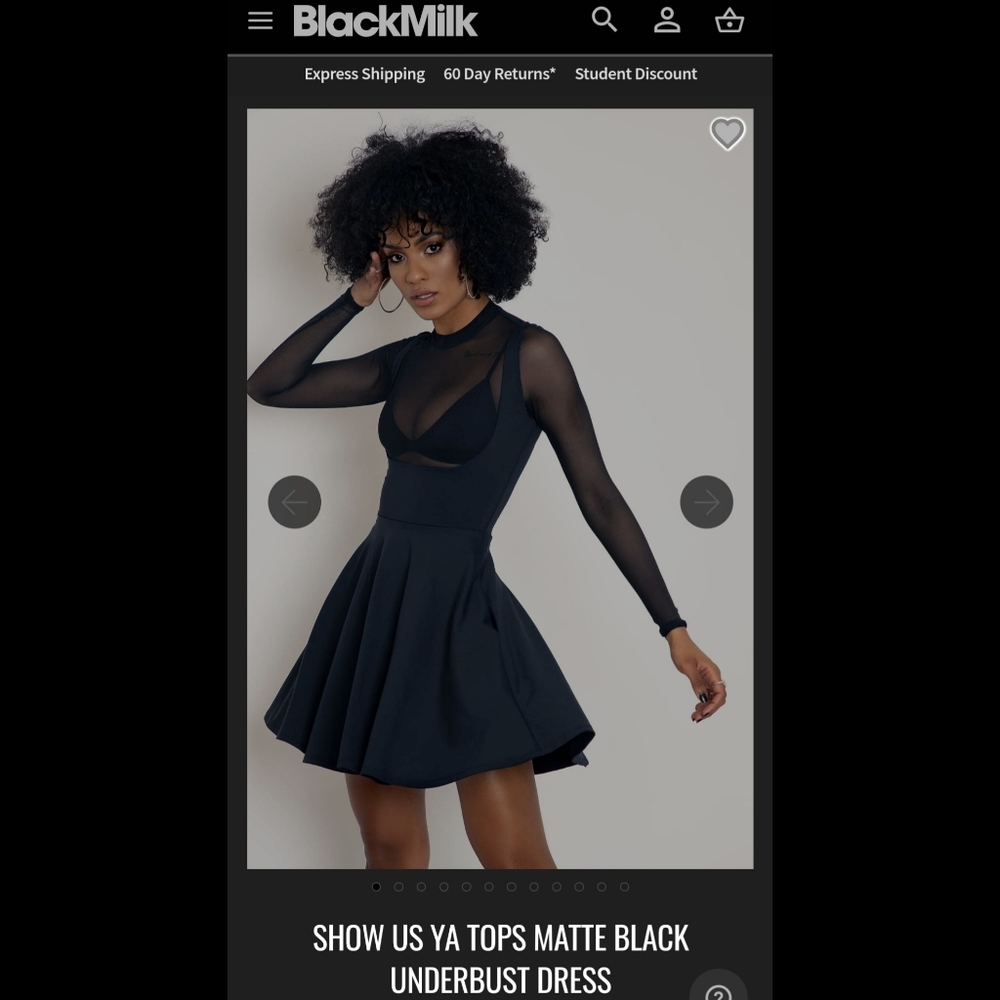 Blackmilk Matte Black reversible under bust dress XXL